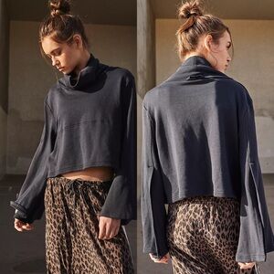 Free People Movement Salvation Turtleneck Cropped Oversized Sweatshirt